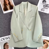 Zingj Korean Version Coffee Color Suit Jacket Female Spring 2024 New Retro British Style Casual Versatile Small