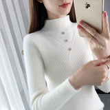 Zingj And Winter Half High Collar Button Thick New Foreign Style Jacket Sweater Imitation Mink Wool Coat Female Bottom Shirt-Outfit