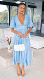Zingj Years Leisure Fashion Trend Summer V Collar Waist Long Dress