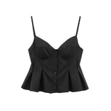 Slings Sexy Dew Single-Dripple Broad-Folded Skirt-Up Short-Form Women's Vest