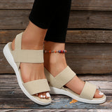 Sandals Women's 2025 Summer Thick-Soled Flats Fish Mouth Tight Large-Size Sandals Women's Shoes