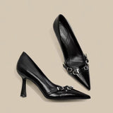 Temperament Tip Heeled Fairy Single-Shoe Women 2025 New Autumn Net Red Shallow Fine Heel High
