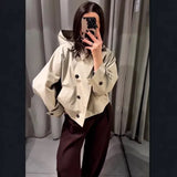 Women's Clothing Explosion Fashion Casual Style Hooded Coat Short