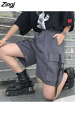 Women Summer Knee-length Wide-leg Boyfriend Safari Style Ulzzang BF Street Wear Chic All-match Casual Unisex Fashion