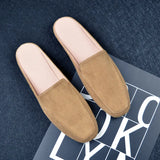 And Autumn Flat Bottom Slippers Women's Muller Shoes Half-Dragging Lazy People Wearing Heel Single Shoes Size
