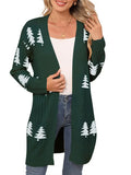 And Winter New Sweater Women's Knitted Loose Christmas Cedar Embroidered Cardigan