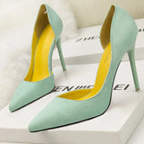 New Woman Pumps Suede Women Heels Stiletto Fashion Office Shoes Pumps Sexy High Heels 10 Cm Ladies Shoes Women's