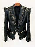 New Star Fashion Heavy Worker Chicken Eye Tie Repair Leather Suit Jacket Jacket Jacket