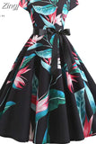 Women Summer Music Note Print Dress 50s 60s Robe Retro Swing Casual Vintage Sleeveless Party Dresses