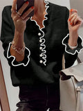 Women's Clothing 2025 Autumn And Winter Fashion Bumpy Wood Ear Pearl Button Long Sleeve V Collar Sweater
