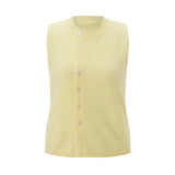 Sleeveless Knit Button Top- Outfit