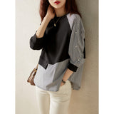 Outer Singles Love The Anti-Age Model Asymmetric Stripes Spliced Bat Tucked Loose Collar Collar Collar Coat On The Head Of The