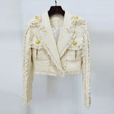 Autumn And Winter New Star Fashion Temperament Short Coarse Flowers Tid Of Tuxedou Suit