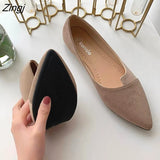 Leather Shoes Splice Color Shoe Ballerina Slip On Shoes Women Flats 2023 Fashion Pointed Toe Ballet Footwear buty
