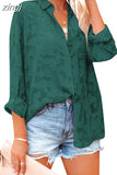 Color Hollow Chiffon Shirt Women's Spring/Summer 2023 New Tops Jacquard Button Long Sleeve Shirt Women Clothes