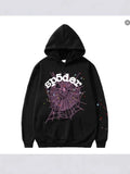 Fashion Trend Foam Sp5der Spider Web Print Loose Hoodie Couple Hoodie