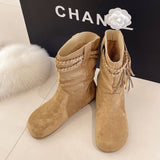 Autumn And Winter New Large-Size Increase Retro Tumu Pile Small Short Boots Girl Folded Martin