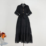 And Autumn New Court Style Small Retro Hollow High-End Lace To Receive Short-Sleeved Collar Long