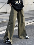 Buttoned Pocket Patch Cargo Pants- Outfit