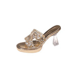 Water Drill High Heels Do Not Tired Feet Sandals Temperament Elegant Coarse And Waterproof Waterproof Thick-Soled Slippers Single Shoes Women