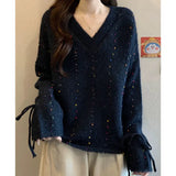 And Winter New Hook Hair Ball V. Loose Draw Rope Knitted Sweater Design Set