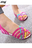 Shoes Women Sandals Clear Shoes transparent shoes Peep Toe Sandalia Feminina Beach Shoes Ladies Slides Sandalias