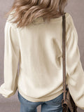 And Winter New Solid Color Hollow Commuting Single Row Buckle Knitted Jersey Sweater