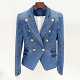 New Star Temperament Double Buckle Wash Denim Suit Jacket Jacket