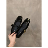 Jane Women's Shoes In The Spring And Summer Of 2025 New Light Mouth Flat Bottom One Word With Women's Shoes Black Single Shoes Women's