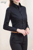 Shirt Women Polyester Cotton Shirts for Women Long Sleeve Blouse Women Dress Shirts Fashion Female Clothing OL Womens