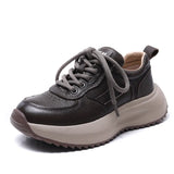 Layer Of Cowhick Old Dad Shoes Spring And Autumn New Comfortable Soft Sole Casual Shoes Round Head Single