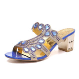 Fashion Water Drill Rough And Slippers Women's Summer High And Cool Drag 42 Yards New Diamond Set Hollow High And Cool