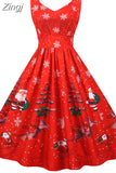 Summer Vintage Dress Women Spaghetti Strap Floral Print High Waist Elegant Sleeveless A-Line Party Midi Dress Robe