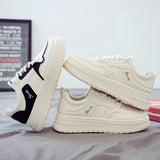 White Shoes Women 2025 Autumn And Winter New Korean Version Of The Round Breathable Sports Casual Shoes Students Thick-Soled Shoes