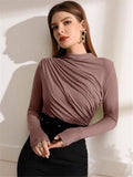 And Winter Small High-Collar Design Sense Draw With Long-Sleeved T-Shirt