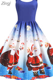 Dress Vestidos Women Sexy Halter Vintage Casual Floral Print Pin Up Retro Rockabilly Swing Party